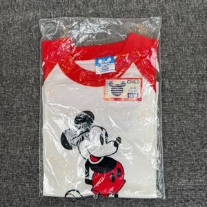Vintage Walt Disney World Ringer T Shirt Kids Medium 6-8 Mickey Mouse Deadstock